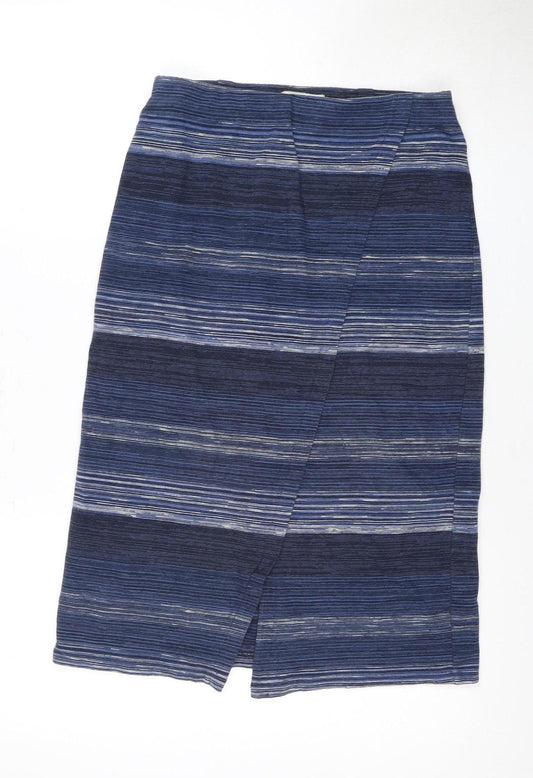 White Stuff Women's Blue Stripe Pencil Skirt Size 10