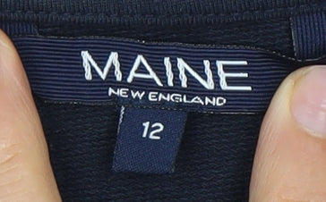 Maine New England Women's Blue Embroidered T-Shirt, Size 12