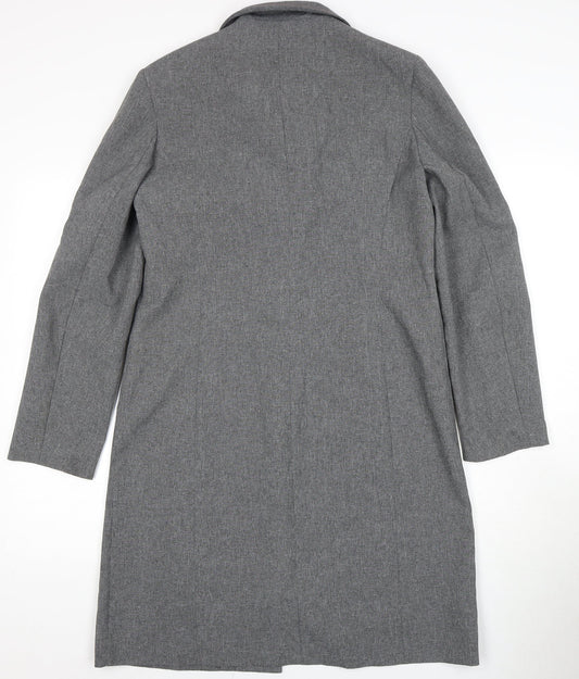 New Look Women's Grey Long Overcoat Size 12