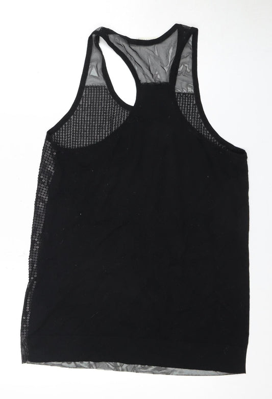 Whistles Women's Black Sequin Sleeveless Tank M