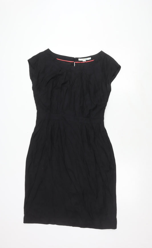 Boden Women's Black Dress, Size 12 Viscose Silk Elegance