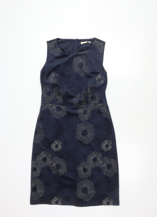 White Stuff Women's Blue Floral Sheath Dress, Size 12