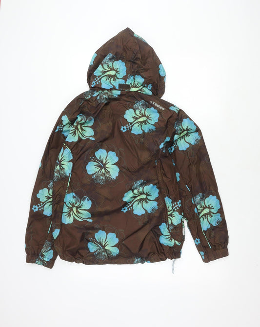 TOG24 Women's Brown Floral Rain Coat Size 12