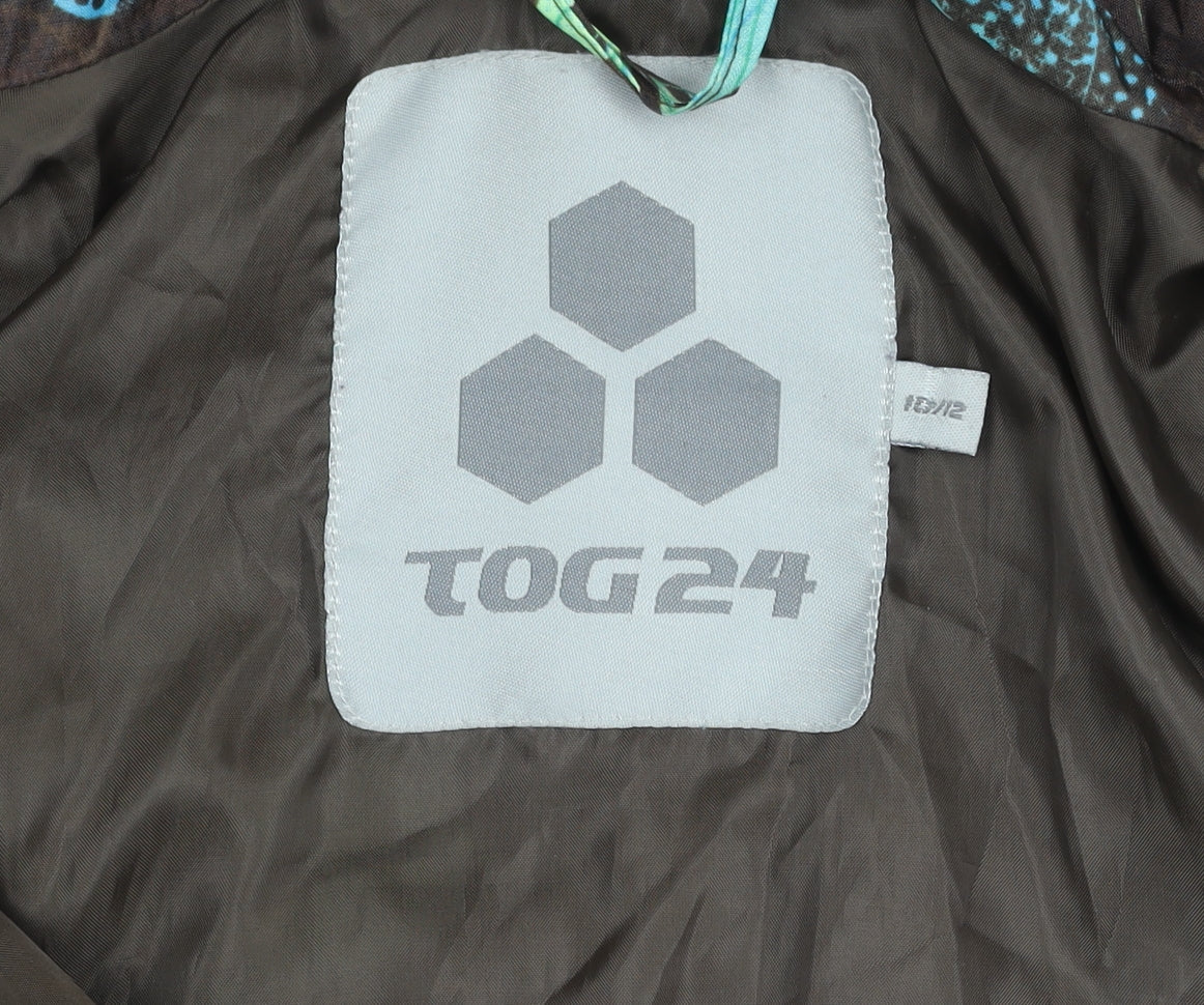 TOG24 Women's Brown Floral Rain Coat Size 12