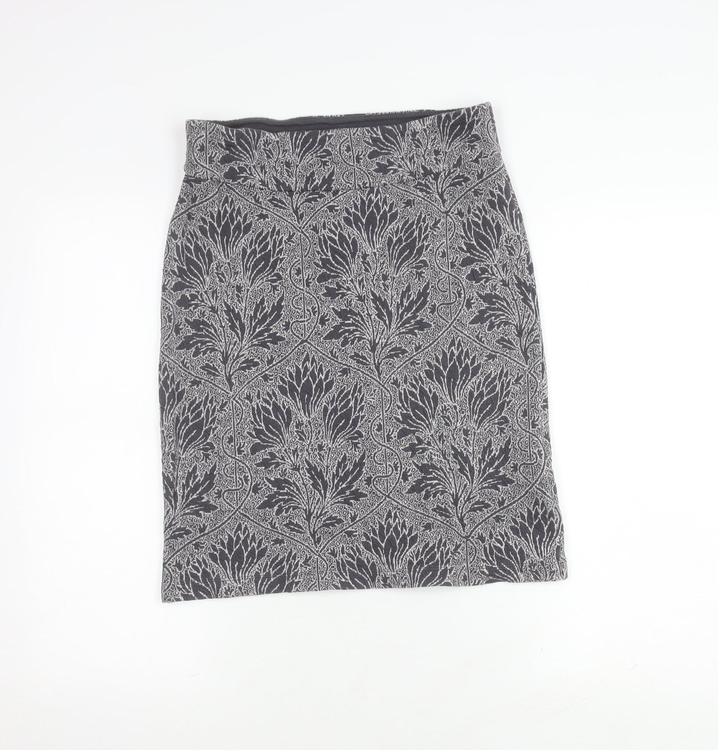 White Stuff Women's Grey Cotton Pencil Skirt Size 10
