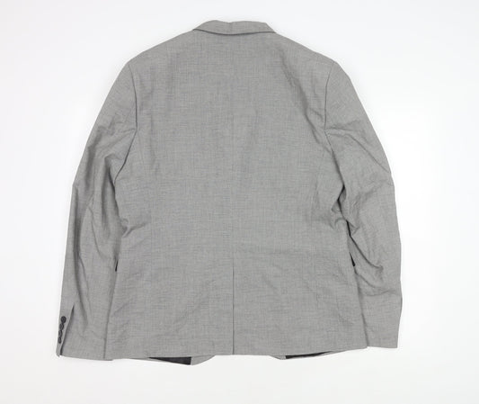 H&M Men's Grey Blazer 44R Regular Fit Jacket