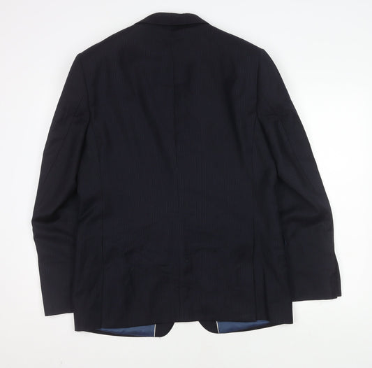 John Lewis Men's Blue Striped Suit Jacket 40R