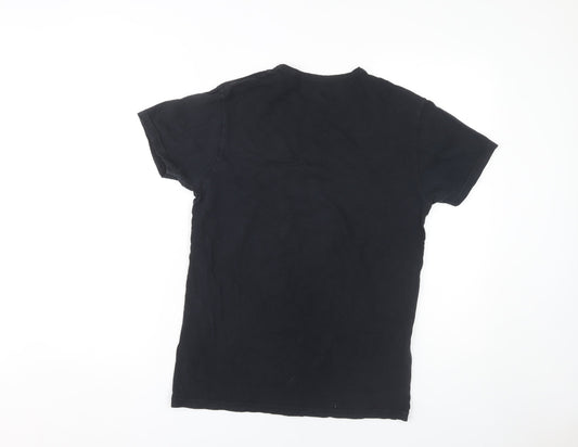 Emporio Armani Men's Black T-Shirt, Medium, Logo Design