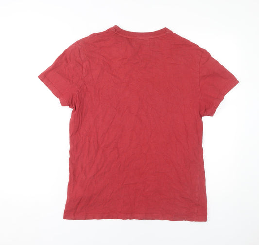 Superdry Men's Red L T-Shirt, Short Sleeve, Classic Style