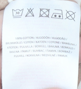 Brave Soul Women's Beige Striped T-Shirt, M, Crew Neck