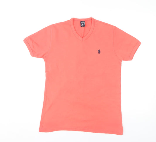 Ralph Lauren Women's Pink V-Neck T-Shirt M Casual