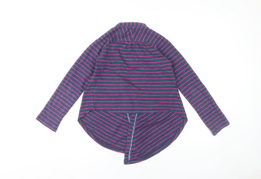 Fat Face Women’s Multicoloured Cotton Striped Open Front Wrap Cardigan Size 10
