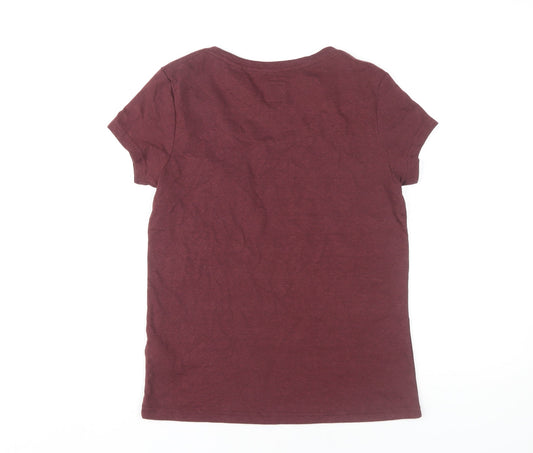 Jack Wills Women's Red Basic T-Shirt Size 8