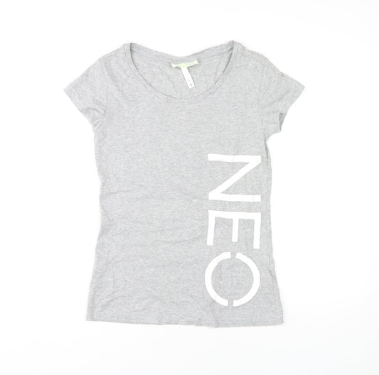 Womens UK Size S adidas Grey Cotton Blend T-Shirt