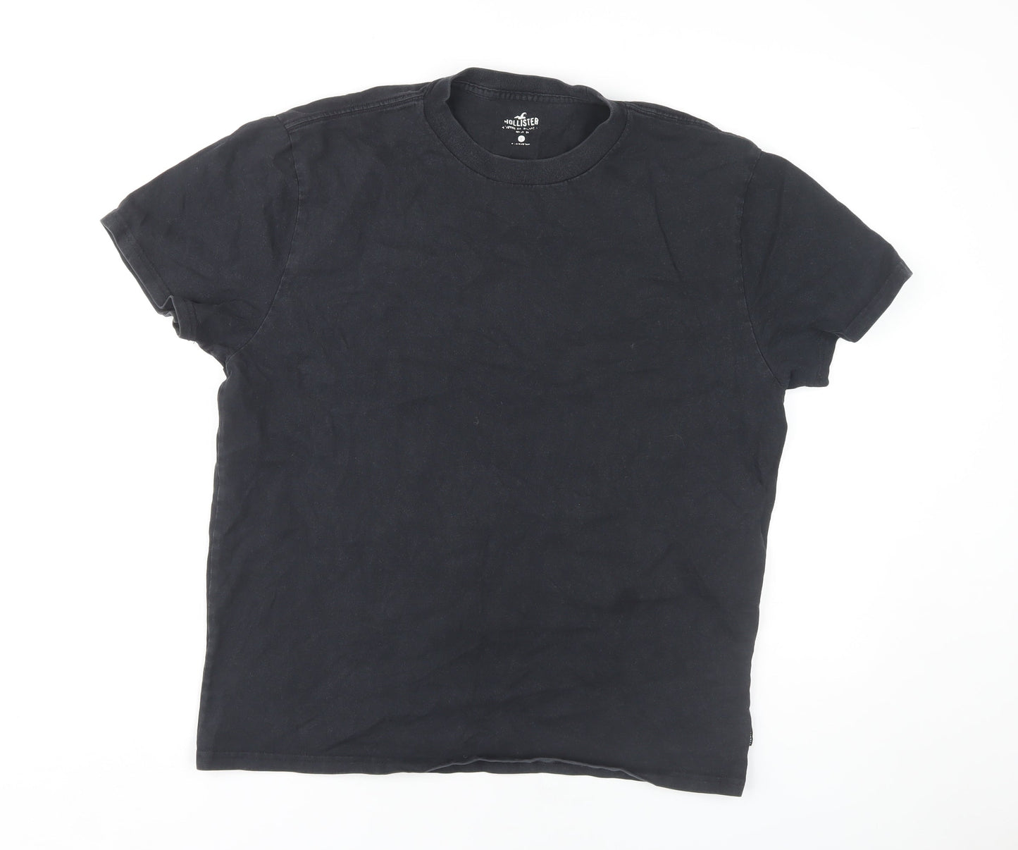 Hollister Men's Black Crew Neck T-Shirt, L, Cotton