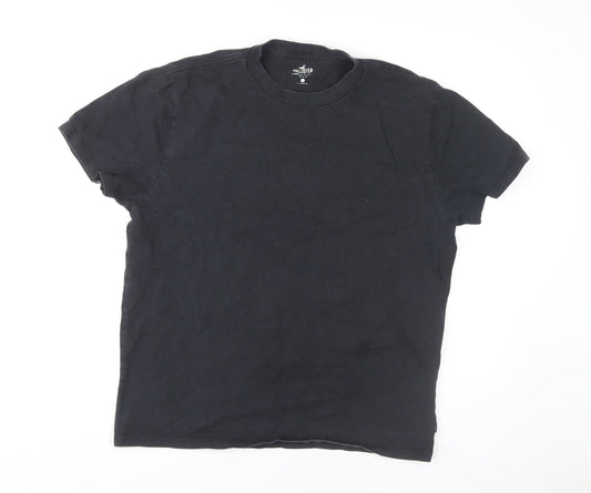 Hollister Men's Black Crew Neck T-Shirt, L, Cotton