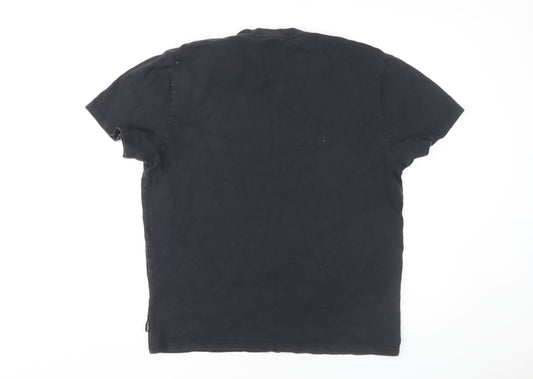 Hollister Men's Black Crew Neck T-Shirt, L, Cotton