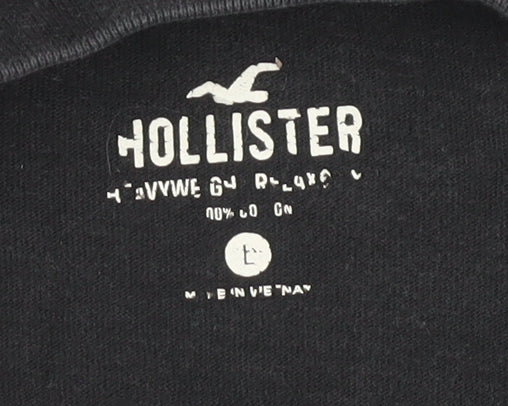 Hollister Men's Black Crew Neck T-Shirt, L, Cotton