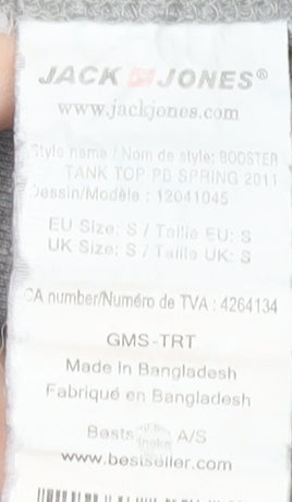 Jack & Jones Men's Grey Sleeveless T-Shirt Size S