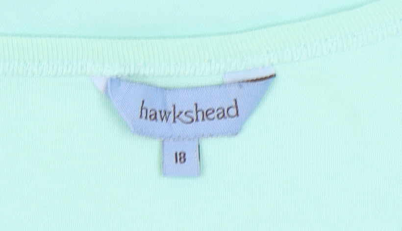 Hawkshead Women's Green V-Neck T-Shirt Size 18