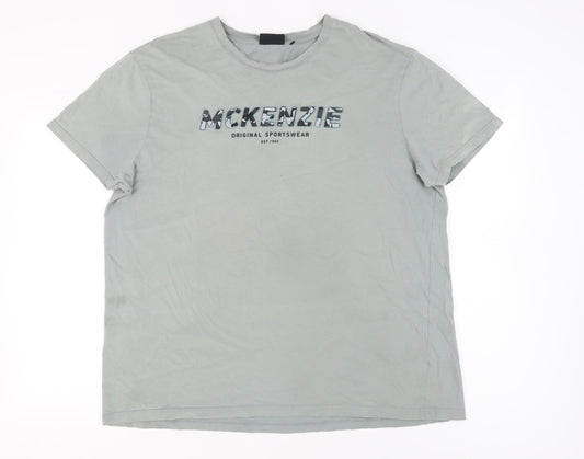 McKenzie Men's Grey Graphic T-Shirt 2XL
