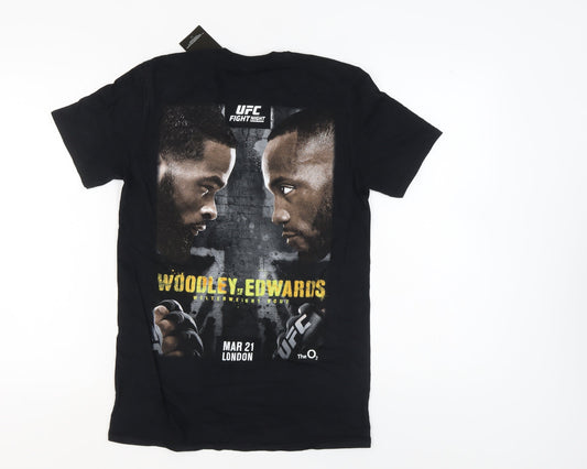 Mens UK Size S UFC Black Cotton T-Shirt