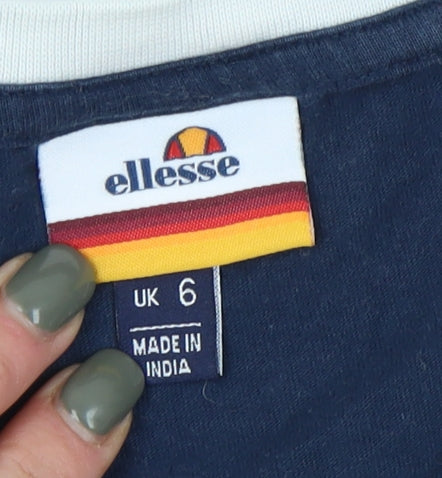 Ellesse Women's Blue Ringer T-Shirt Size 6