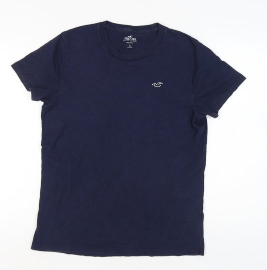 Hollister Men’s Blue Crew Neck T-Shirt - Size S