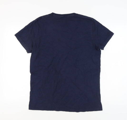 Hollister Men’s Blue Crew Neck T-Shirt - Size S