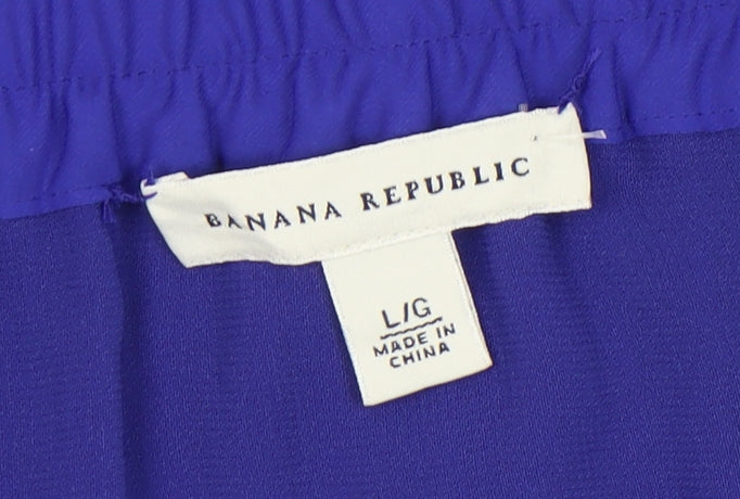 Banana Republic Women's Blue Pleated Skirt L