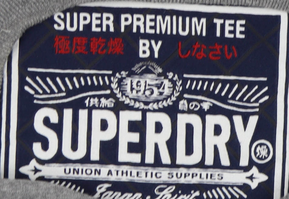 Superdry Grey Men's Medium Long Sleeve Athletic T-Shirt