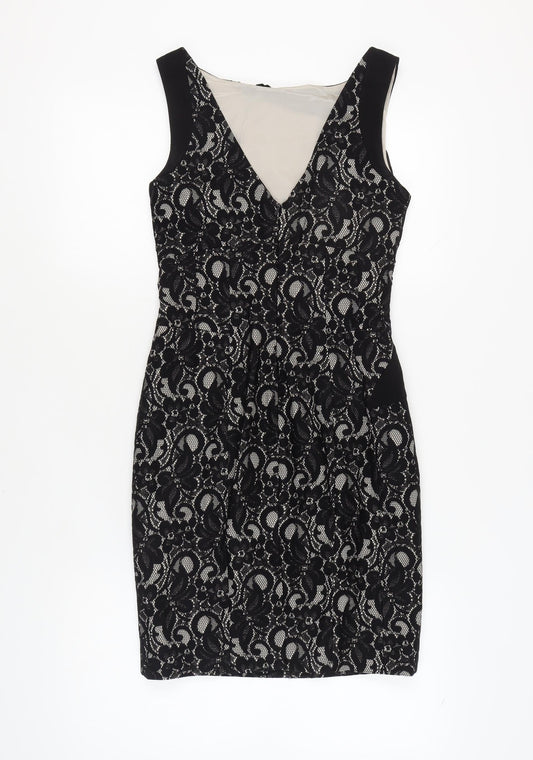 Karen Millen Women's Black Lace Sheath Dress Size 12