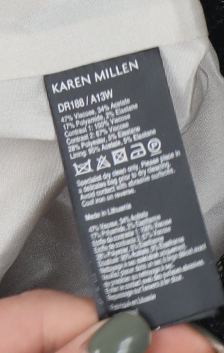 Karen Millen Women's Black Lace Sheath Dress Size 12