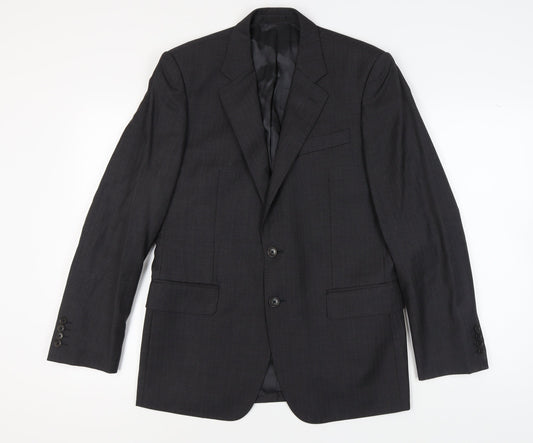 Jaeger Men's Black Wool Blazer 40R Regular Fit