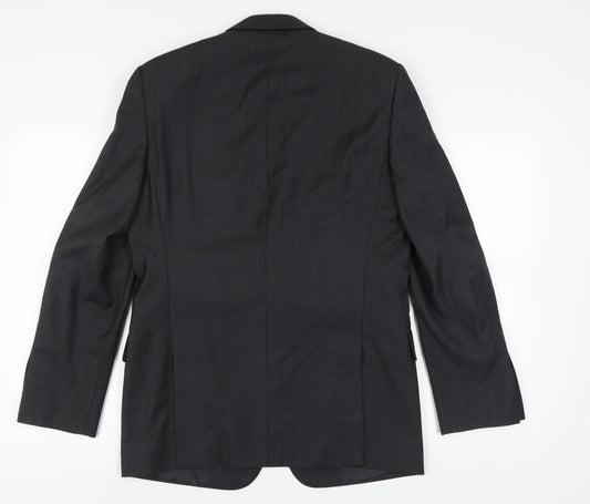 Jaeger Men's Black Wool Blazer 40R Regular Fit