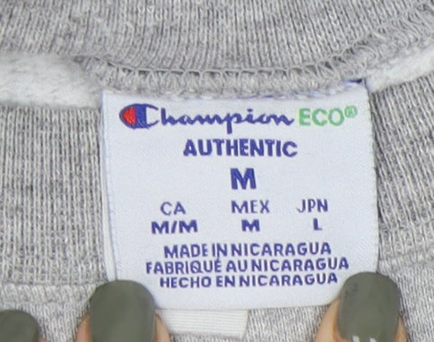 Champion Grey Unisex Sweatshirt M University Logo Casual