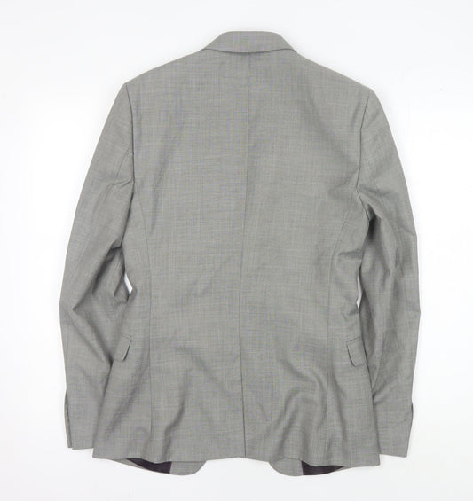 Topman Grey Men's Blazer - Regular Fit, Size 34