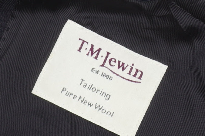 T.M Lewin Men's Blue Wool Blazer - 40 Regular Fit