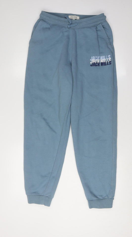 Jack Wills Women's Blue Joggers, Size 10 - Logo Accent