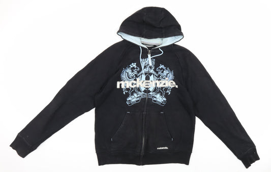 McKenzie Men's Black Hooded Jacket M Cotton Casual