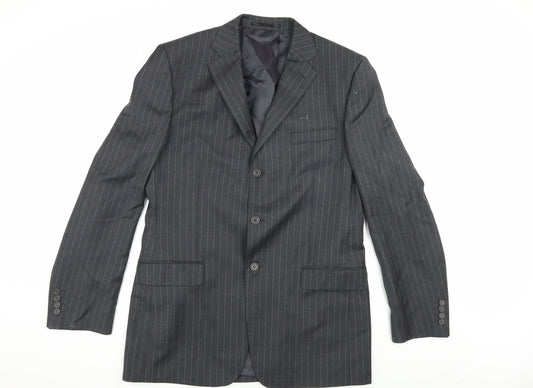 Jaeger Men's Grey Striped Blazer 42L Jacket