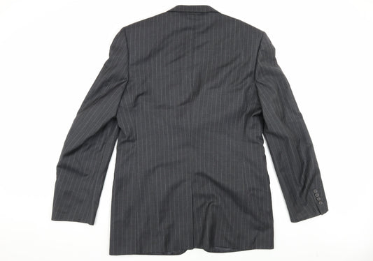 Jaeger Men's Grey Striped Blazer 42L Jacket