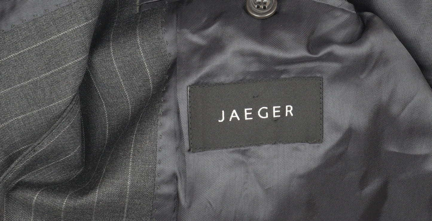 Jaeger Men's Grey Striped Blazer 42L Jacket