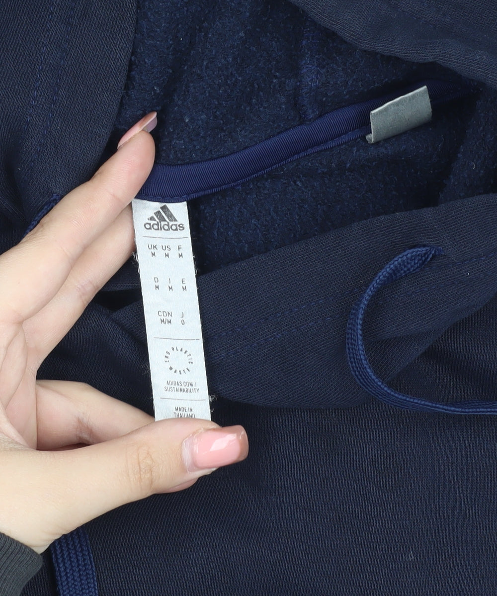 Adidas Unisex Blue Pullover Hoodie M Logo Classic