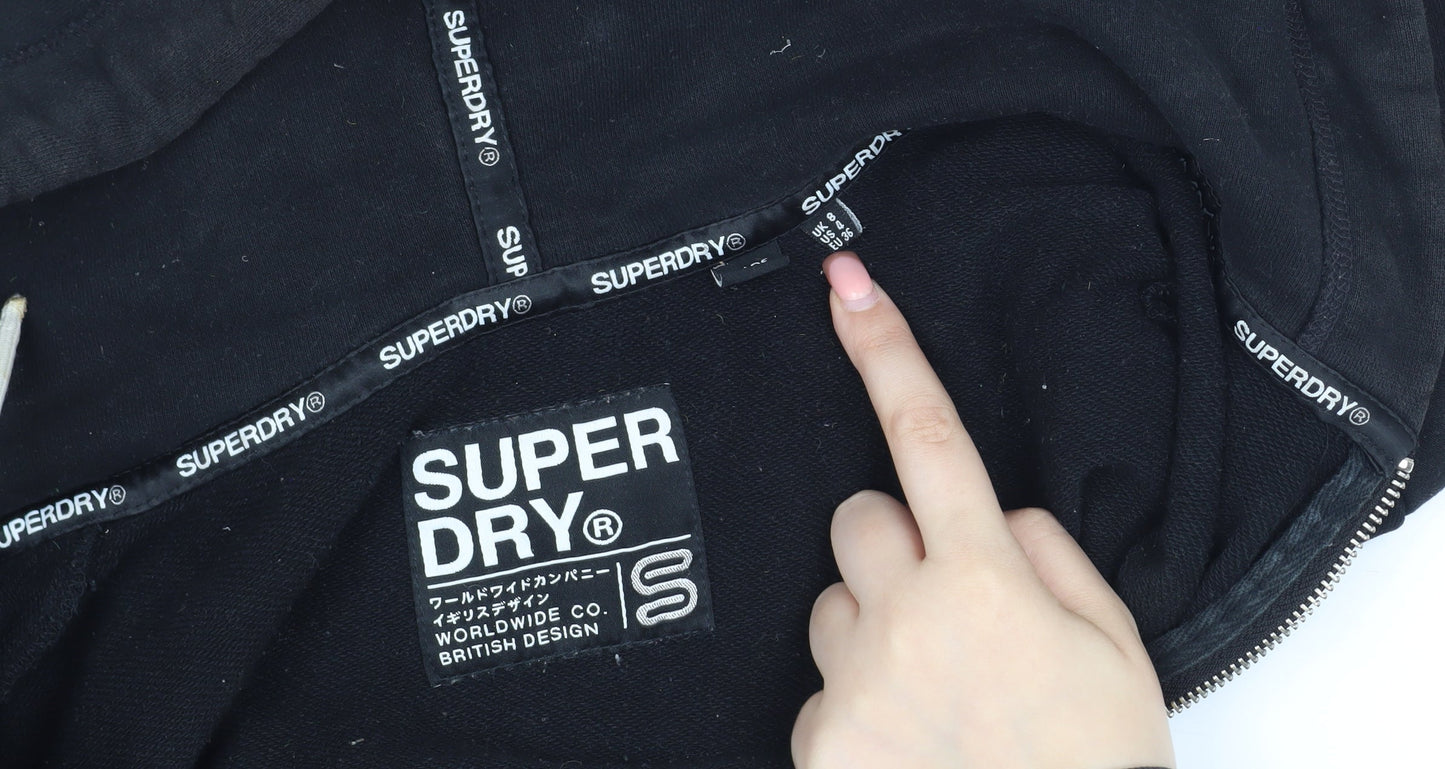 Superdry Women's Black S Basic Jacket, Full Zip, Hooded