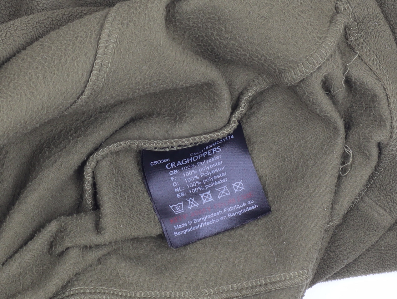 Craghoppers Men's 2XL Green Fleece Pullover Sweatshirt