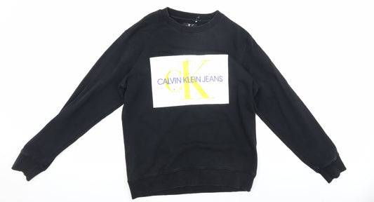 Calvin Klein Jeans Men's Black Medium Logo Sweatshirt