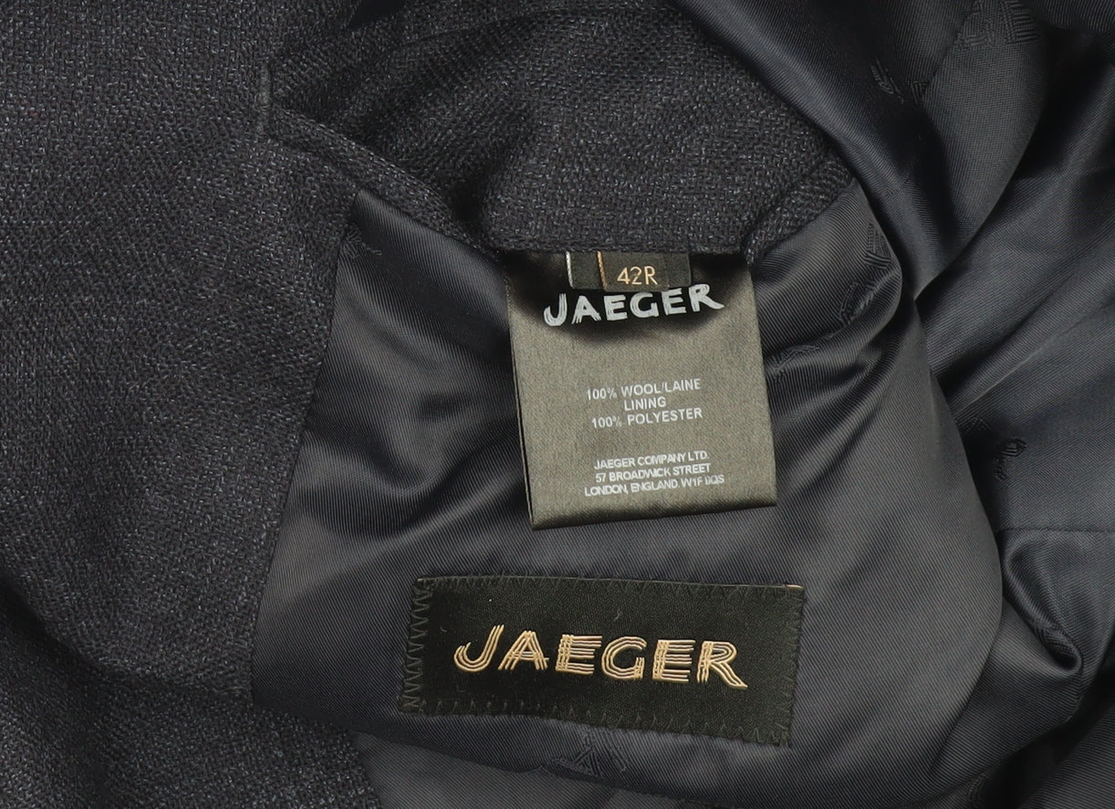 Jaeger Men's Blue Blazer, Size 42R, Classic Style