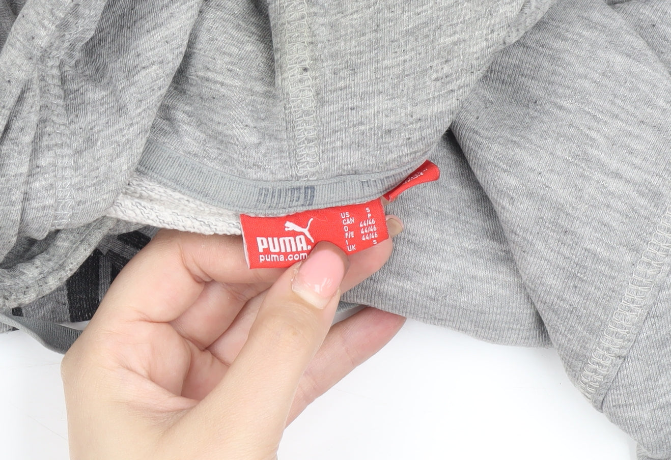 Puma Men's Grey S Pullover Hoodie, Logo, Sports, Hooded, Pockets