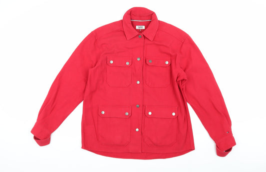 Tommy Jeans Women's Red Cotton Jacket, Size S, Stylish Casual
